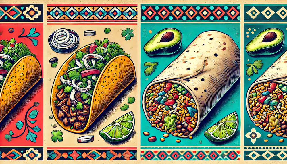 diferencia entre taco y burrito