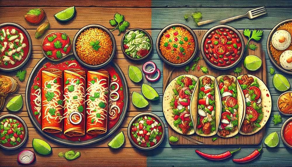diferencia entre enchilada y taco