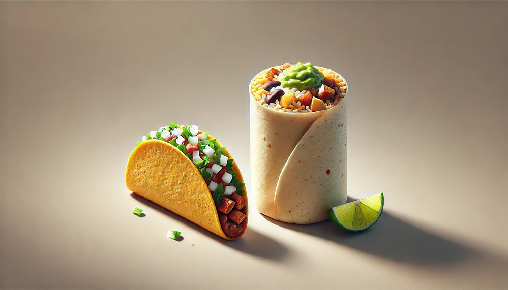 en que se diferencia un taco de un burrito